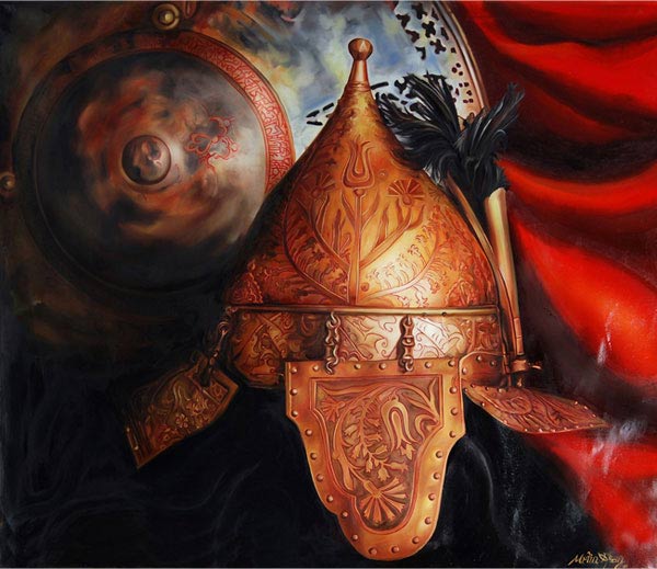 laleli miğfer165x175cm yağlıboya laleli miğfer165x175cm yağlıboya